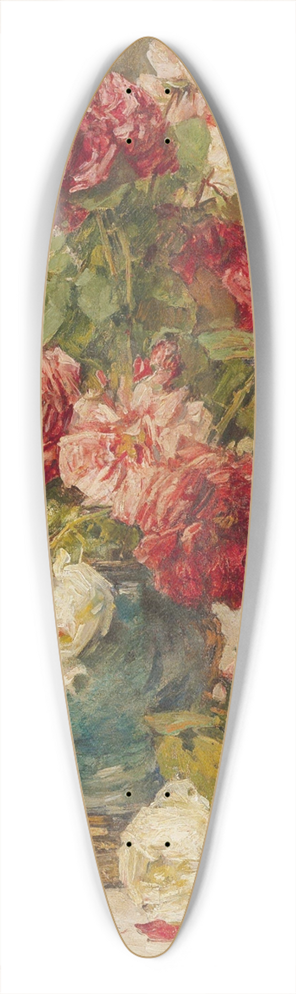 Georges Jeannin - A still life with roses in a vase and a fan 39.3 inch art pintail longboard deck