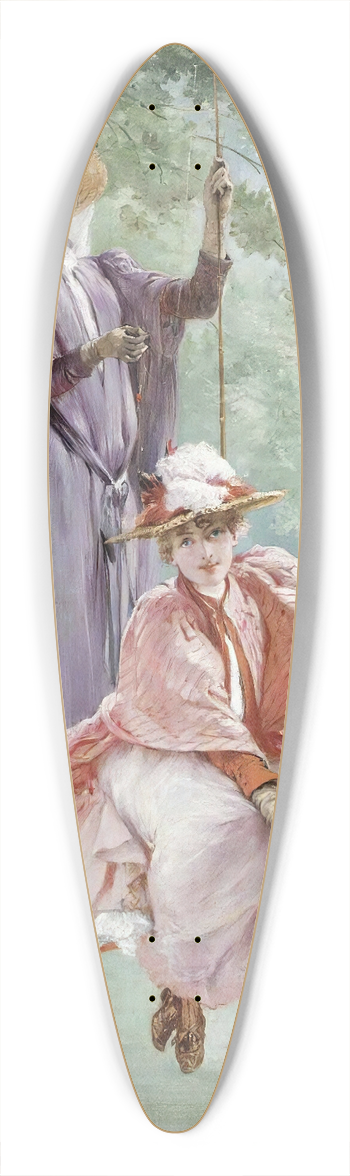 Georges Jules Victor Clairin - Elegant Ladies Fishing 39.3 inch art pintail longboard deck