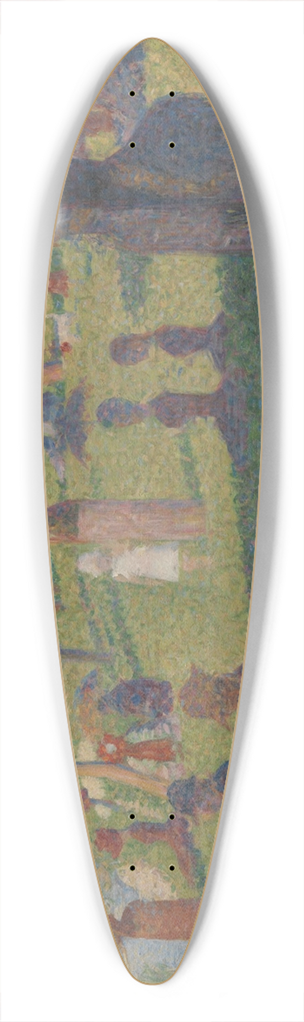 Georges Seurat - Study for A Sunday on La Grande Jatte 39.3 inch art pintail longboard deck