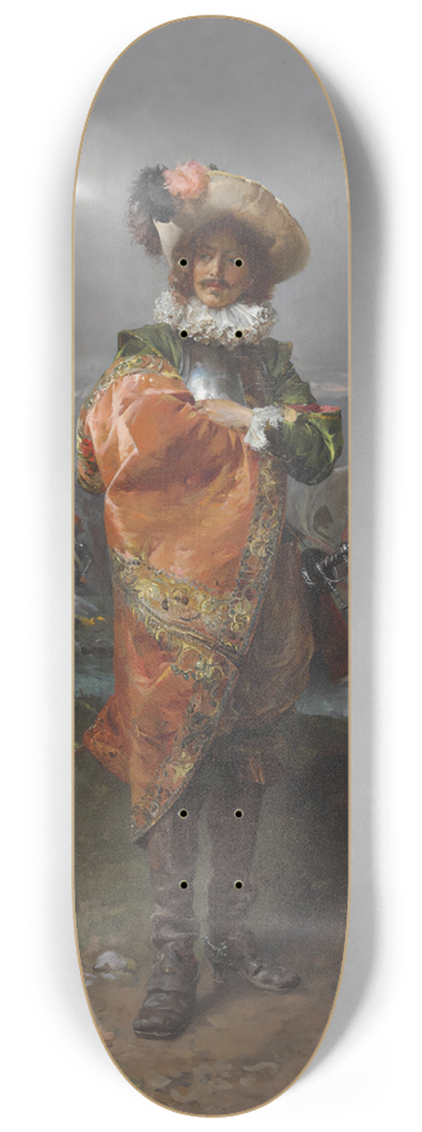 Cesare Auguste Detti - A Gentleman in a Cloak 8.25 inch art skate deck