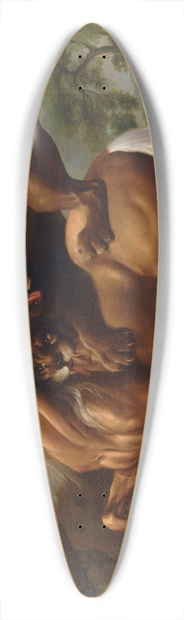 George Stubbs - A Lion Attacking a Horse 39.3 inch art pintail longboard deck