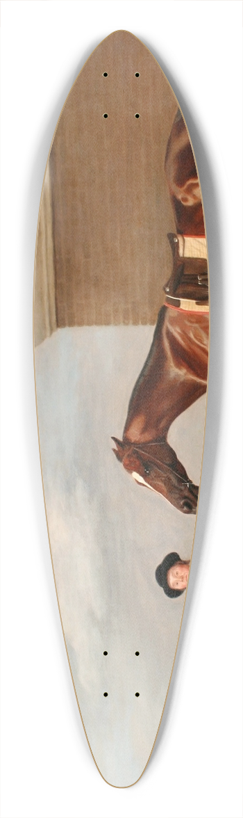George Stubbs - Firetail with his Trainer by the Rubbing-Down House on Newmarket Heath 39.3 inch art pintail longboard deck