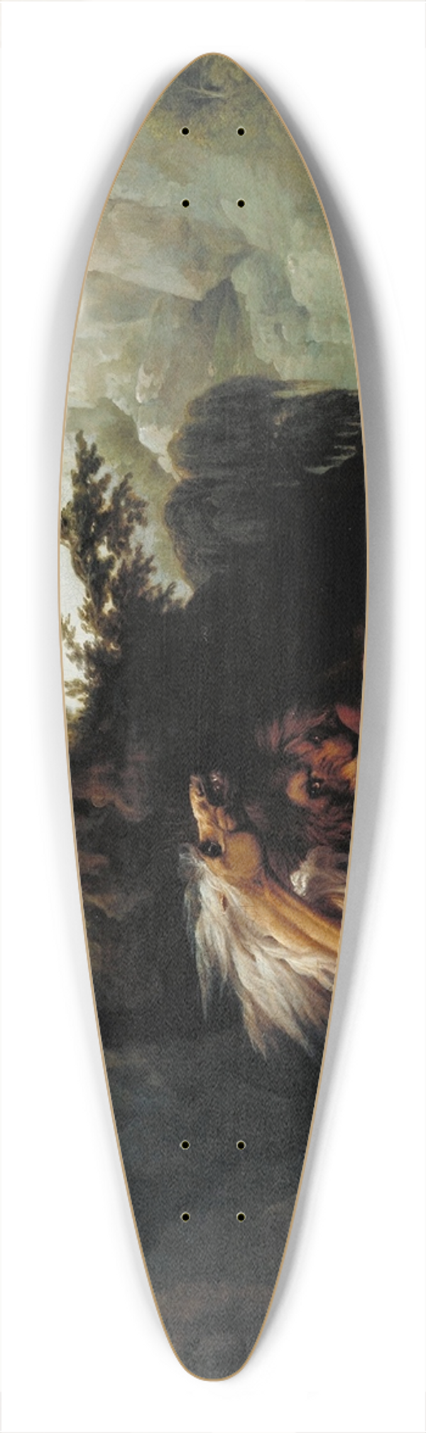 George Stubbs - Horse Devoured by a Lion 39.3 inch art pintail longboard deck