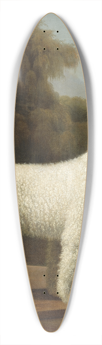 George Stubbs - White Poodle in a Punt 39.3 inch art pintail longboard deck