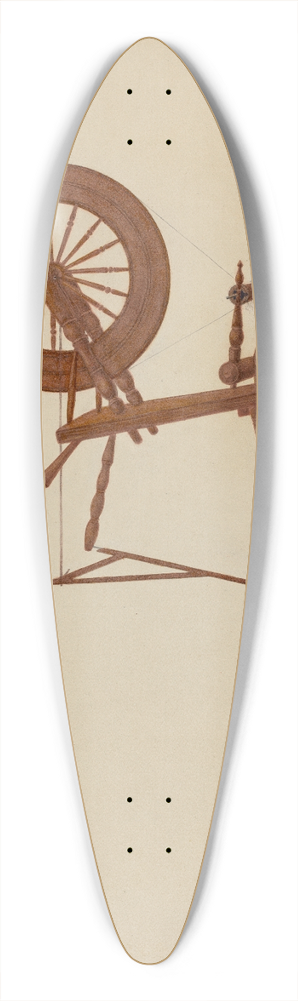 George V. Vezolles - Shaker Spinning Wheel Flax 39.3 inch art pintail longboard deck