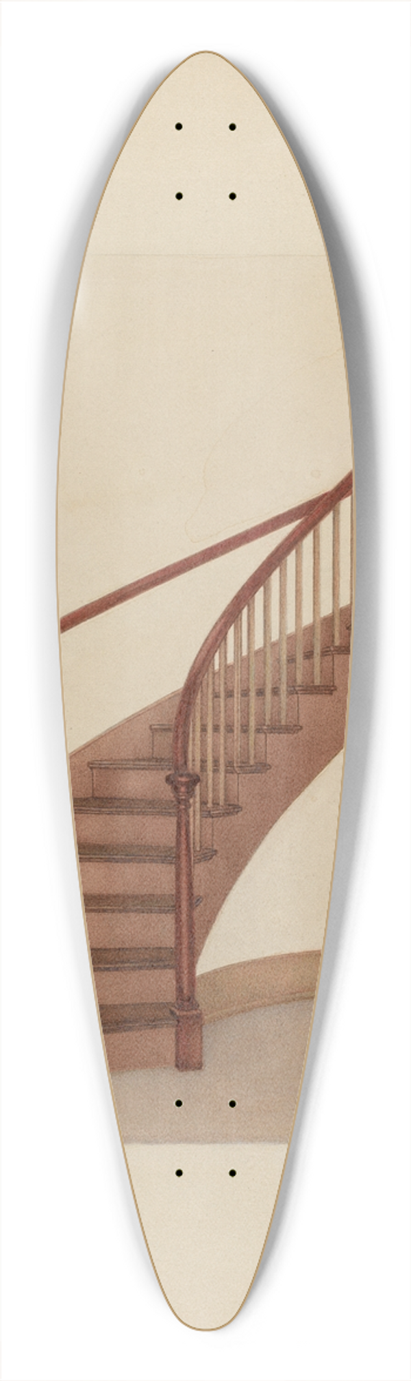 George V. Vezolles - Shaker Spiral Staircase 39.3 inch art pintail longboard deck