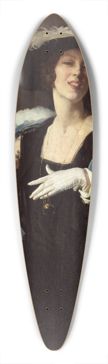 George Washington Lambert - The White Glove 39.3 inch art pintail longboard deck