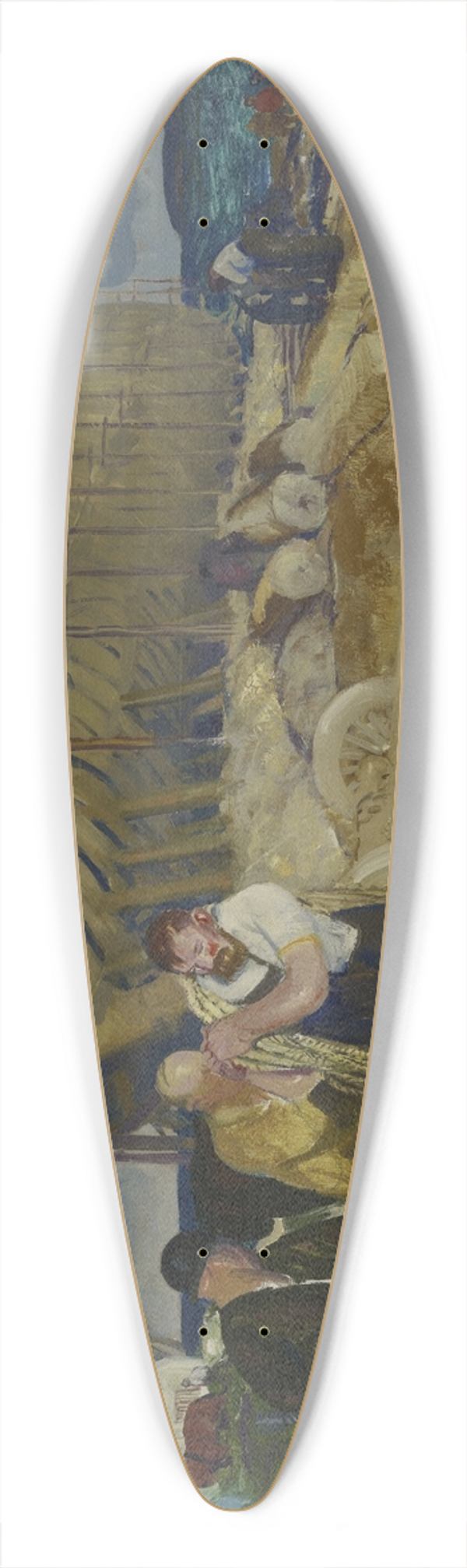 George Wesley Bellows - Builders ofShips 39.3 inch art pintail longboard deck