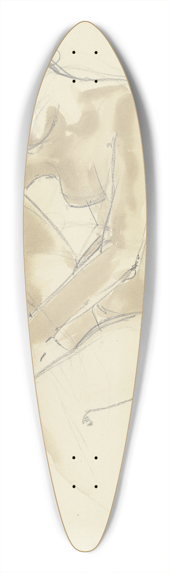 Georg Kolbe - Sitzender weiblicher Akt, der Kopf dem angezogenen rechten Knie zugeneigt 39.3 inch art pintail longboard deck