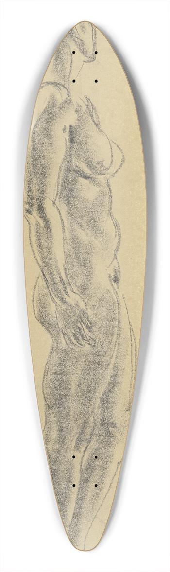 Georg Kolbe - Standing female nude 39.3 inch art pintail longboard deck