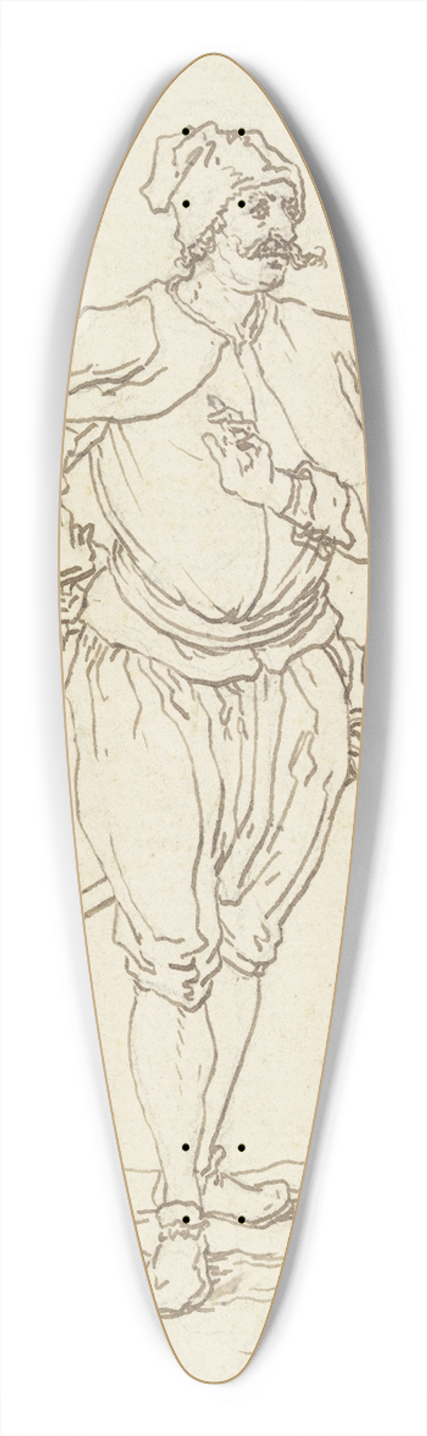 Georg Philipp Rugendas the Elder - Ein Slavonier 39.3 inch art pintail longboard deck