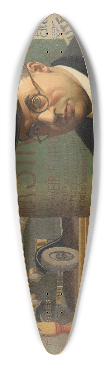 Georg Scholz - Selbstbildnis vor der Litfasule 39.3 inch art pintail longboard deck