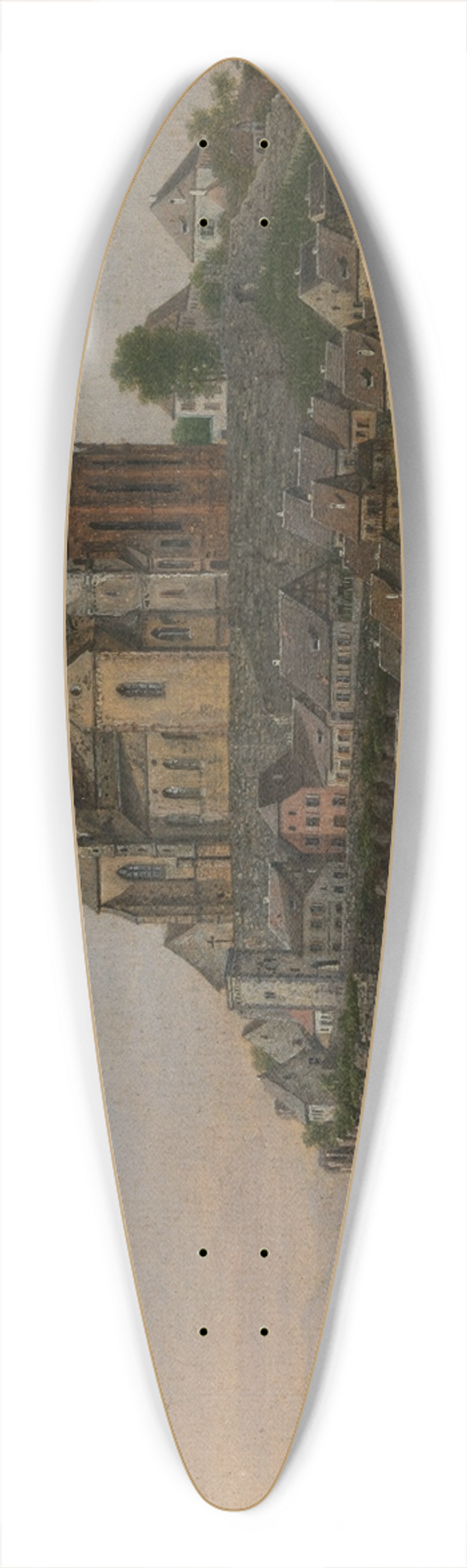 Georg Wilhelm Issel - Blick auf Alt-Breisach am Rhein 39.3 inch art pintail longboard deck