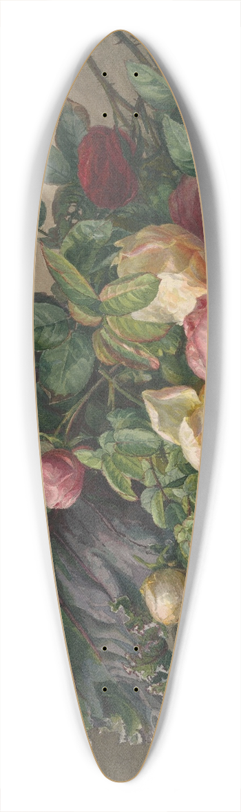 Gerardina Jacoba van de Sande Bakhuyzen - Stilleven met rozen en koolblad 39.3 inch art pintail longboard deck