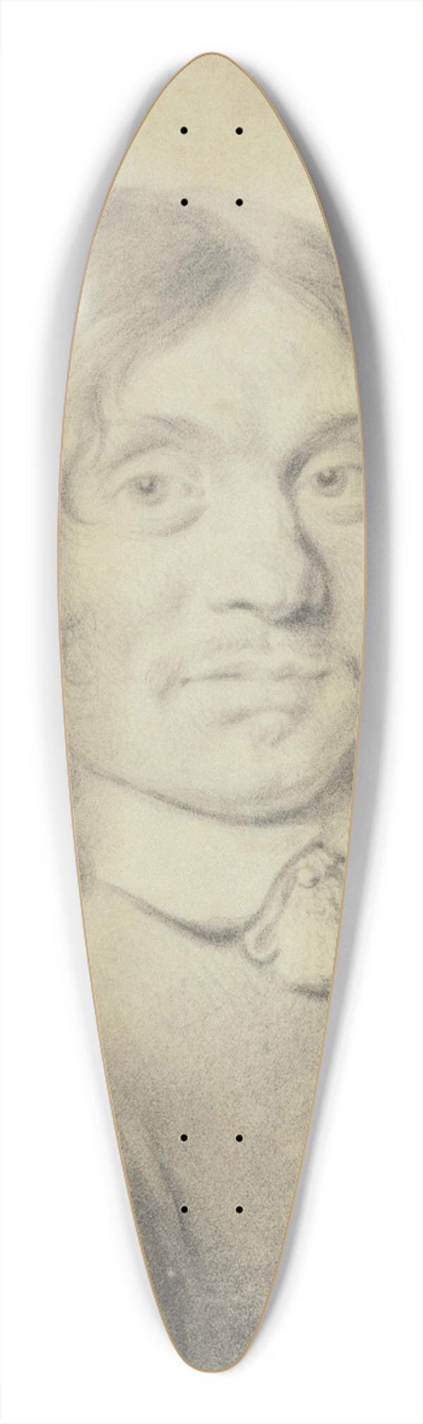 Gerbrand van den Eeckhout - Ein Mann mit langem Haar und schwachem Barte, nach rechts gewendet 39.3 inch art pintail longboard deck