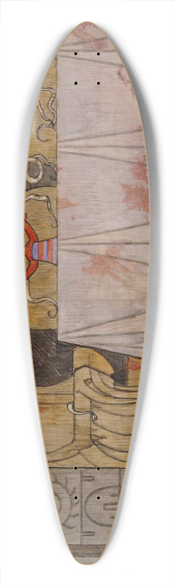 Gerhard Munthe - The first Hall 39.3 inch art pintail longboard deck