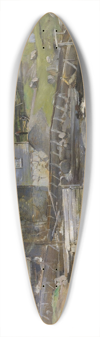 Gerhard Munthe - Waterfall at Stange in Hedmark 39.3 inch art pintail longboard deck