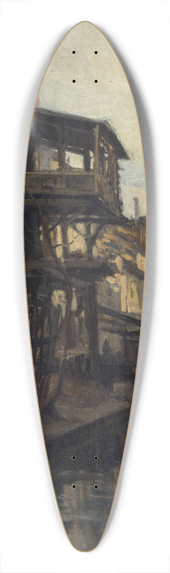 Germain Eugne Bonneton - La Bivre, rue des Cordelires 39.3 inch art pintail longboard deck