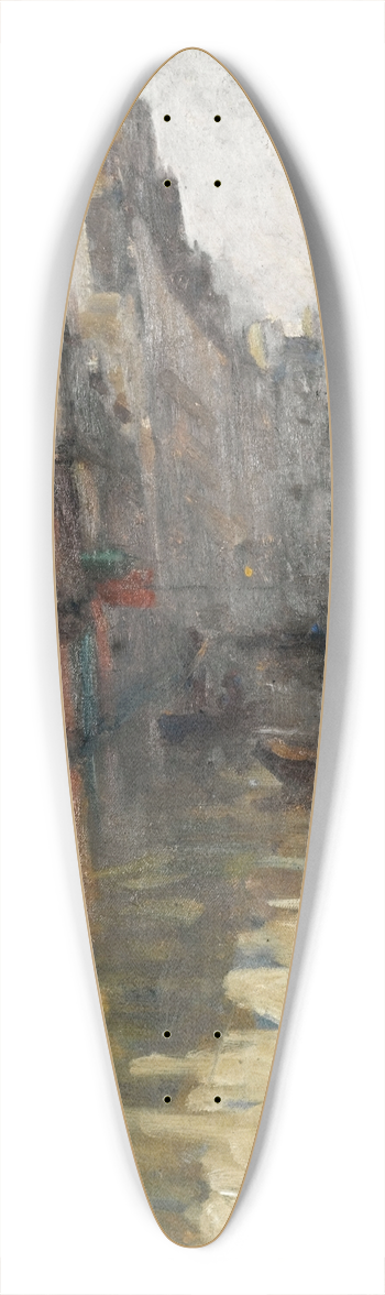 Germain Eugne Bonneton - La rue Matre-Albert (inondations de 1910) 39.3 inch art pintail longboard deck