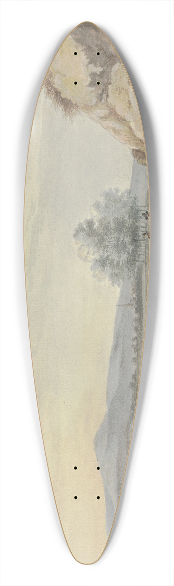 Gerrit Toorenburgh - Rechts ein Sandabhang mit einem drren Baum, an dessen Fue zwei Frauen und zwei Mnner sich unterhalten 39.3 inch art pintail longboard deck