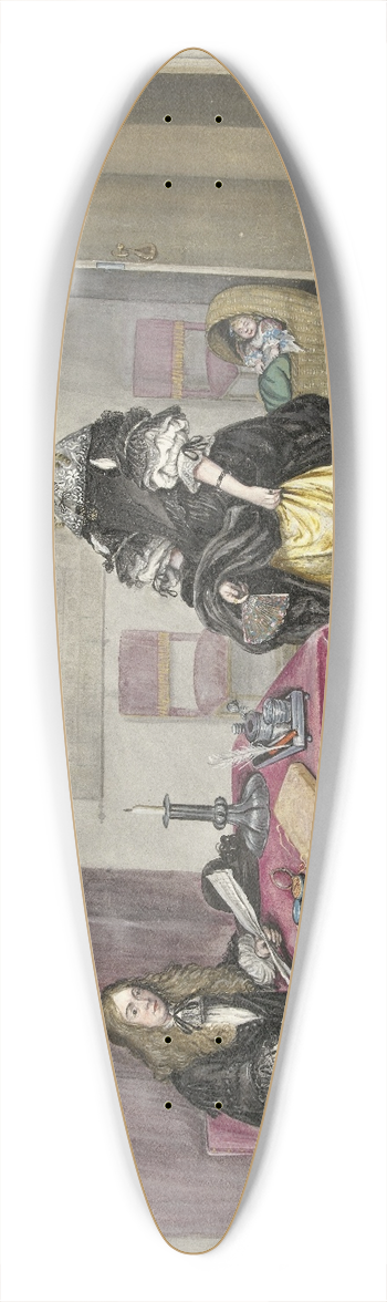 Gesina ter Borch - Sijbrant Schellinger en Jenneken ter Borch met twee kinderen in een interieur 39.3 inch art pintail longboard deck