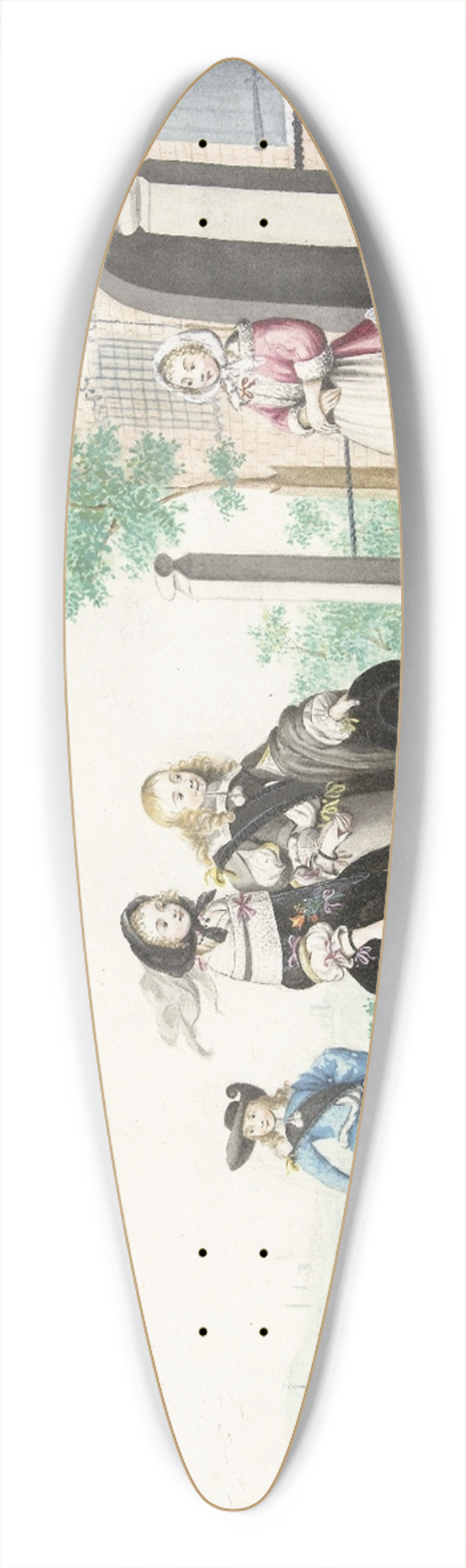 Gesina ter Borch - Stel begroet een dame bij de deur van een landhuis 39.3 inch art pintail longboard deck