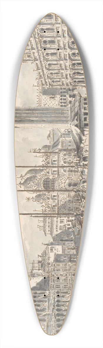 Giacomo Guardi - Piazza San Marco, Looking toward the Basilica 39.3 inch art pintail longboard deck