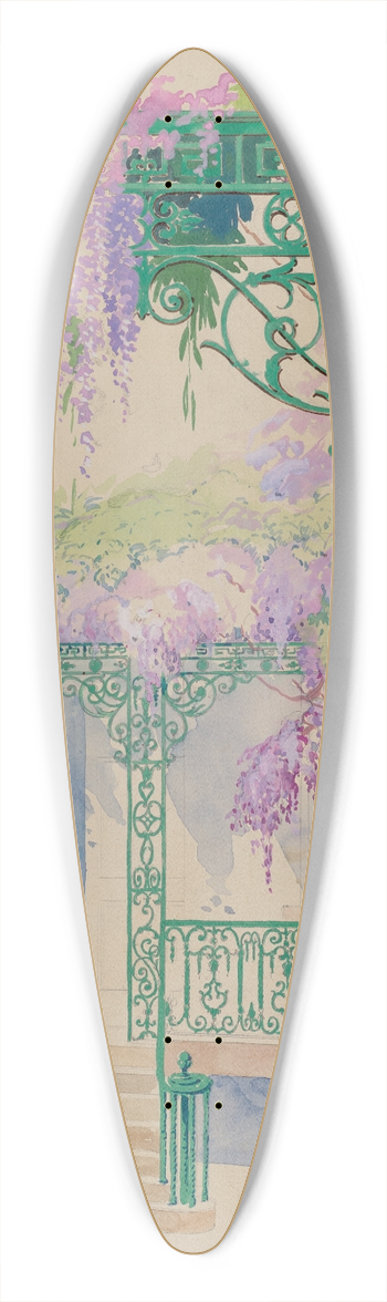 Gilbert Sackerman - Cast Iron Porch Railing 39.3 inch art pintail longboard deck