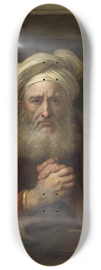 Charles-Antoine Coypel - Sorrowful Democritus 8.25 inch art skate deck