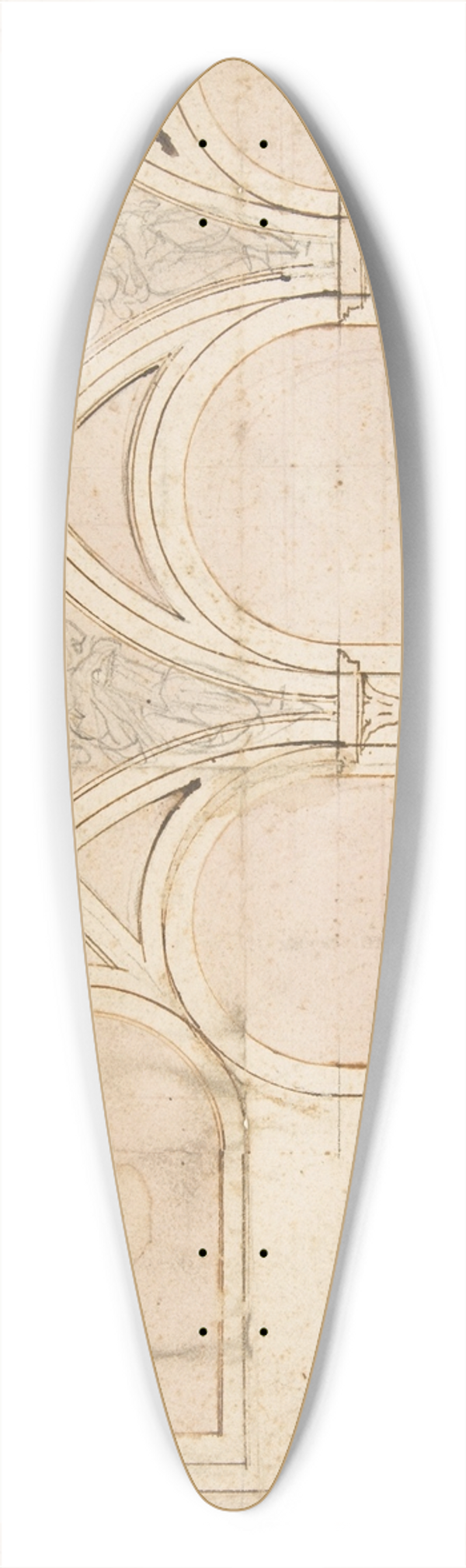 Giorgio Vasari - Design for the Ceiling Decoration in Vasaris House in Arezzo 39.3 inch art pintail longboard deck