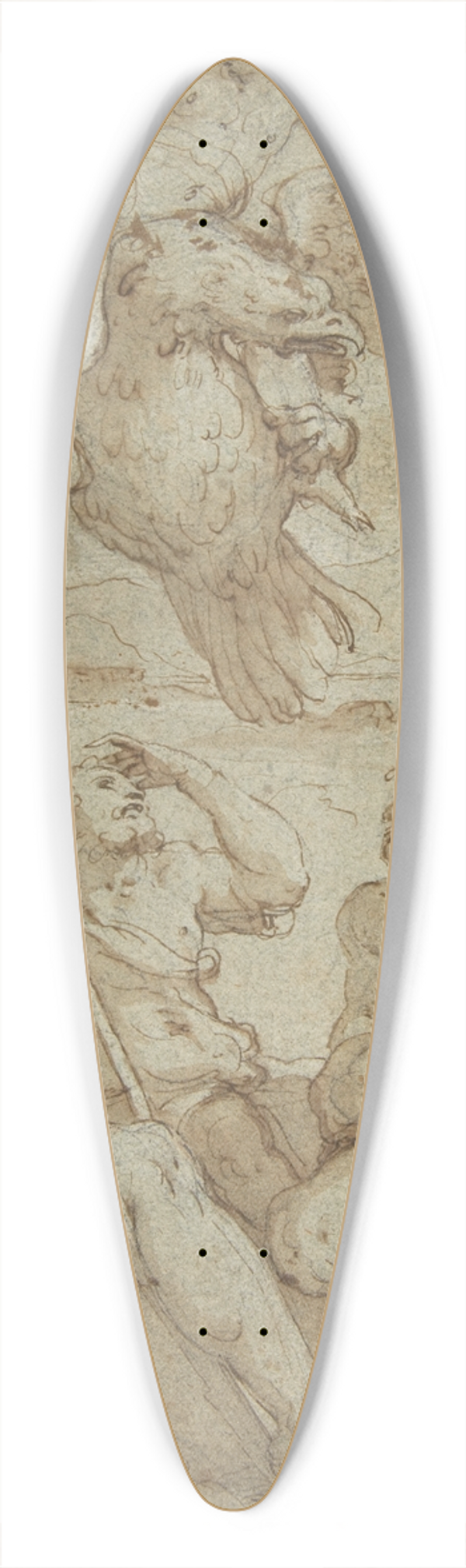 Giorgio Vasari - The Abduction of Ganymede 39.3 inch art pintail longboard deck