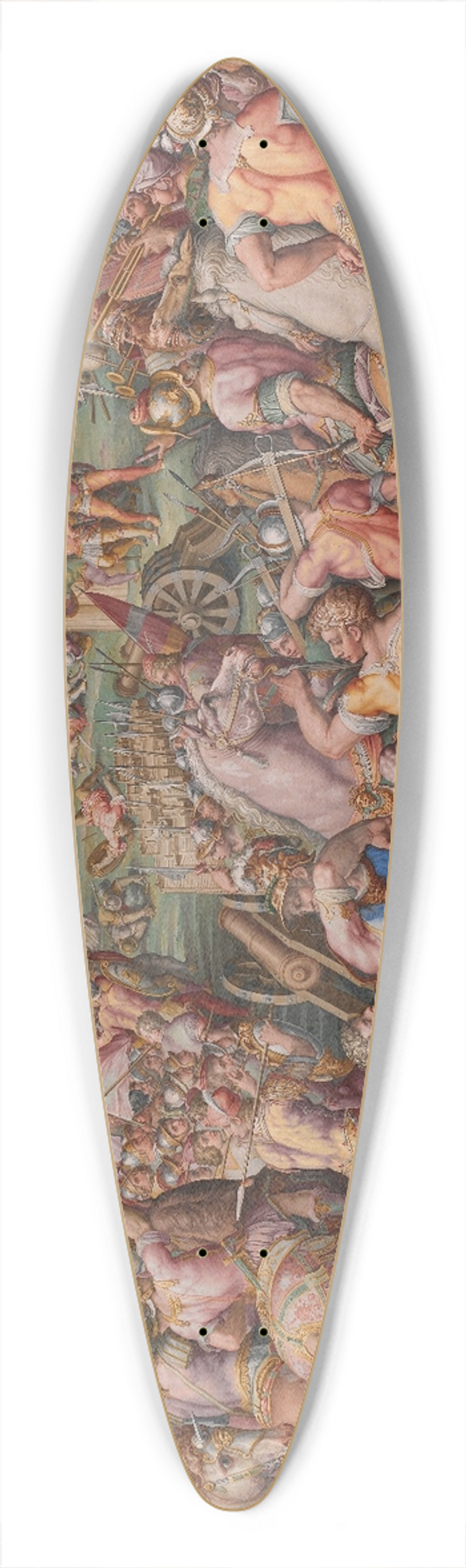 Giorgio Vasari - The storming of the fortress of Stampace in 39.3 inch art pintail longboard deck