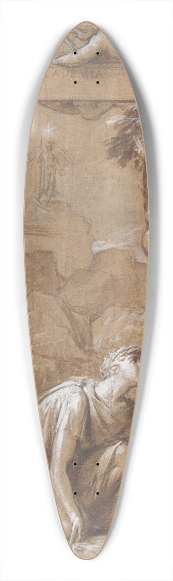 Giovanni Angelo Canini - Allegorical Composition with a Young Man Kneeling before a Tree 39.3 inch art pintail longboard deck