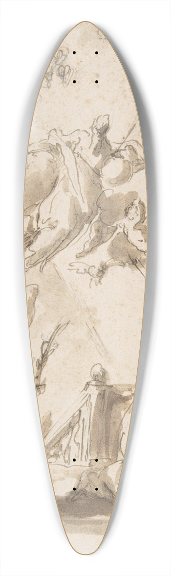 Giovanni Antonio Pellegrini - The Annunciation 39.3 inch art pintail longboard deck