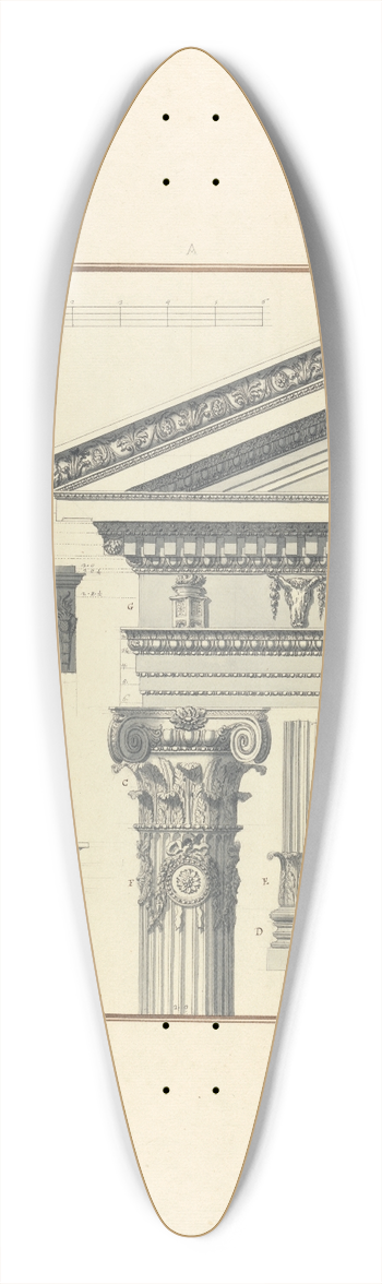 Giovanni Battista Borra - Details of a Composite Order from the Temple of Augustus at Mylasa 39.3 inch art pintail longboard deck