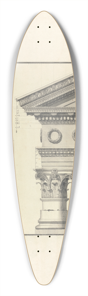 Giovanni Battista Borra - Details of a Corinthian Order from a Temple at Cnidus 39.3 inch art pintail longboard deck