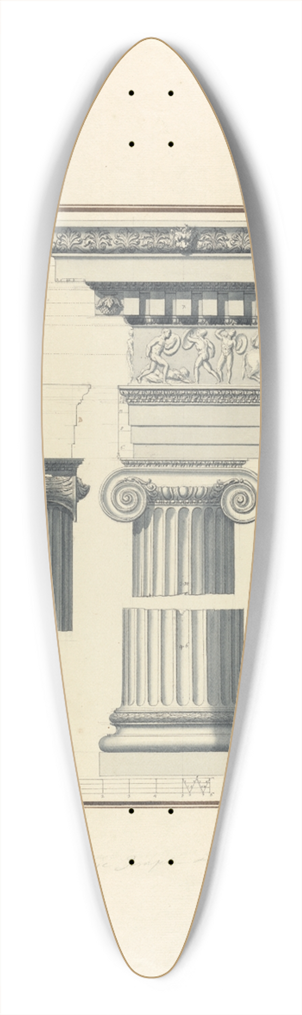 Giovanni Battista Borra - Details of the Ionic Temple at Toreh 39.3 inch art pintail longboard deck