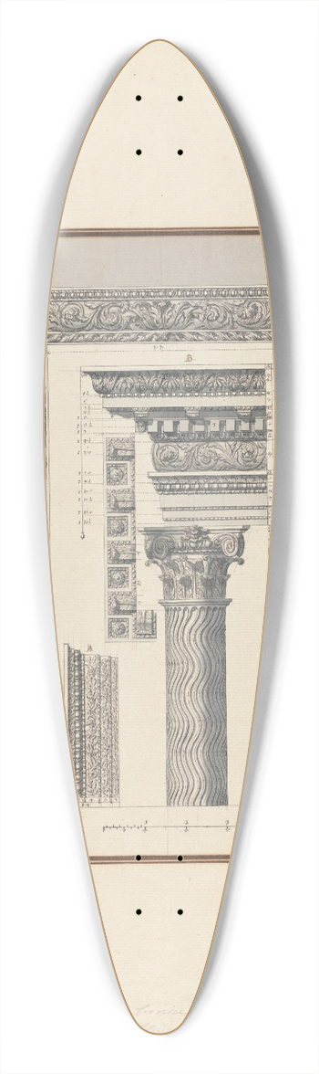 Giovanni Battista Borra - Details of the Theater Composed of the Composite Order at Hierapolis (Now Pamukkale) 39.3 inch art pintail longboard deck