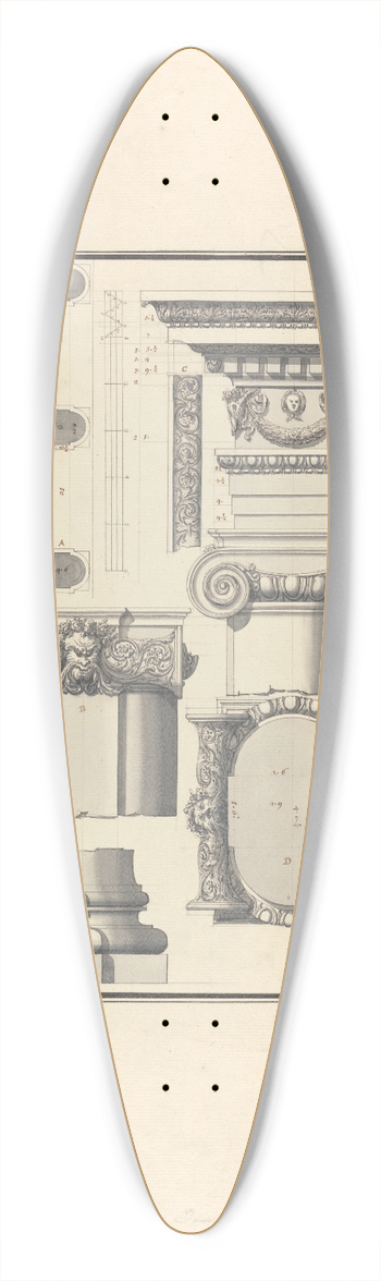 Giovanni Battista Borra - Remains of an Ionic Temple of Bacchus at Aphrodisias 39.3 inch art pintail longboard deck