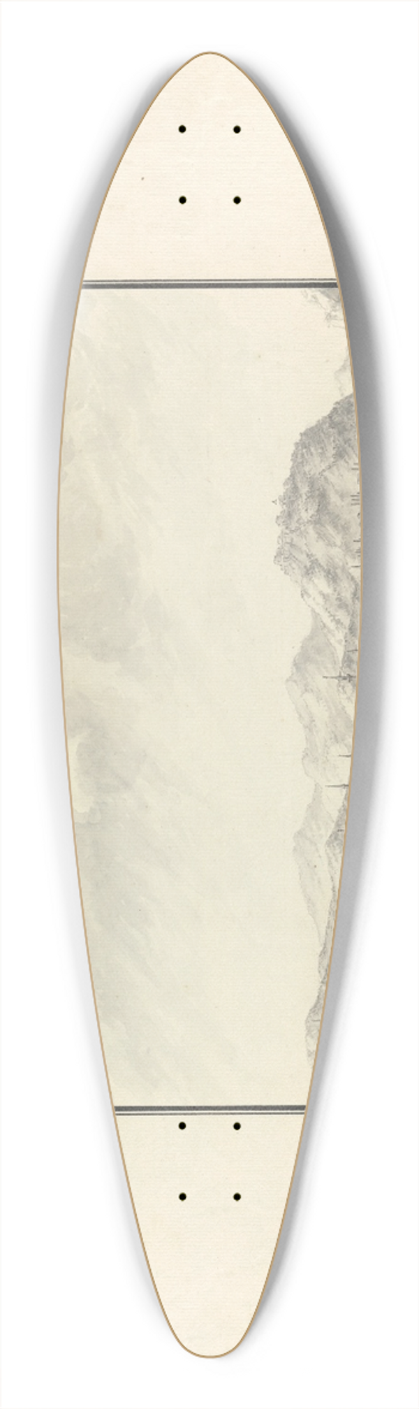 Giovanni Battista Borra - View of the Modern City of Pergamon 39.3 inch art pintail longboard deck