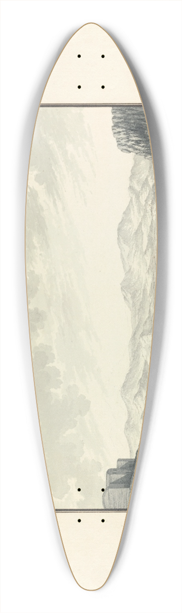 Giovanni Battista Borra - View of the Valley of Laodicea 39.3 inch art pintail longboard deck