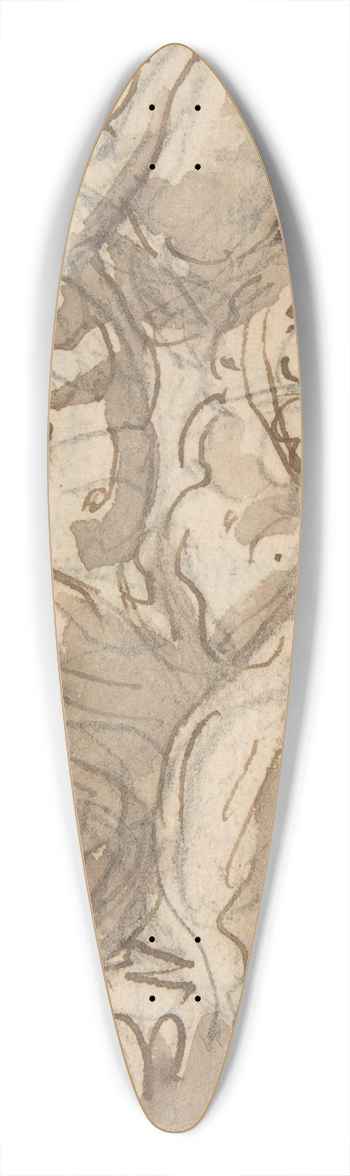 Giovanni Battista Foggini - Design for a Statue consisting of a Satyr and Satyress Lifting a Vase 39.3 inch art pintail longboard deck