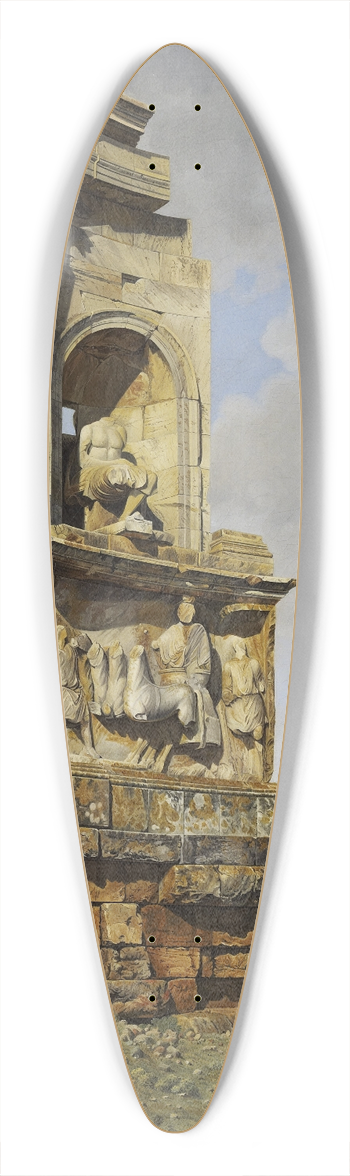 Giovanni Battista Lusieri - The Monument to Philopappos, Athens 39.3 inch art pintail longboard deck