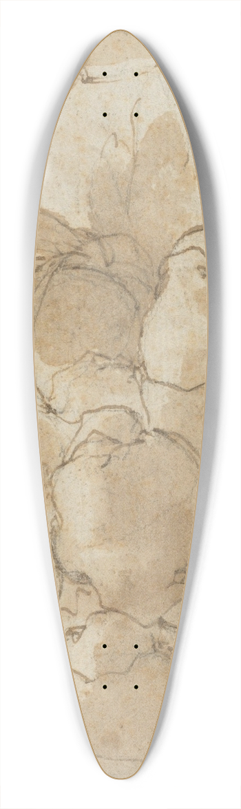 Giovanni Battista Maganza the Elder - Group of Laborers in a Field (recto); Angel Appearing to a Kneeling Saint (verso) 39.3 inch art pintail longboard deck