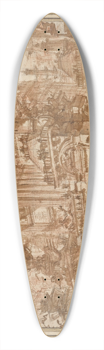 Giovanni Battista Piranesi - An Ancient Port 39.3 inch art pintail longboard deck
