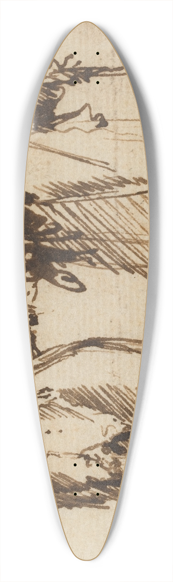 Giovanni Battista Piranesi - A Pregnant Young Woman and a Young Man with a Staff 39.3 inch art pintail longboard deck