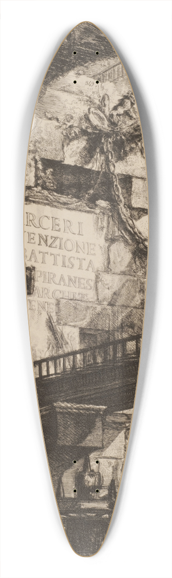 Giovanni Battista Piranesi - Carcere I. Portada 39.3 inch art pintail longboard deck