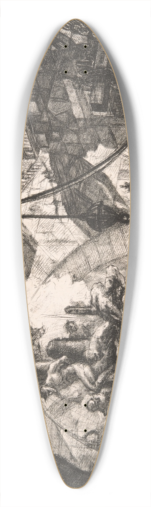 Giovanni Battista Piranesi - Prisoners on a Projecting Platform 39.3 inch art pintail longboard deck
