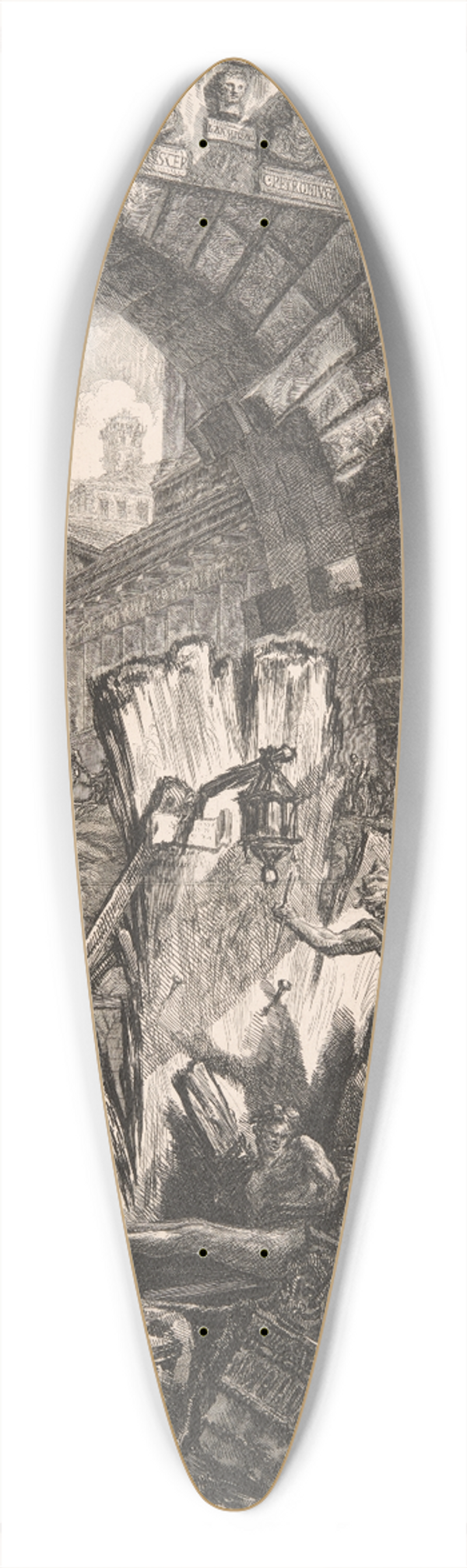 Giovanni Battista Piranesi - The Man on the Rack 39.3 inch art pintail longboard deck