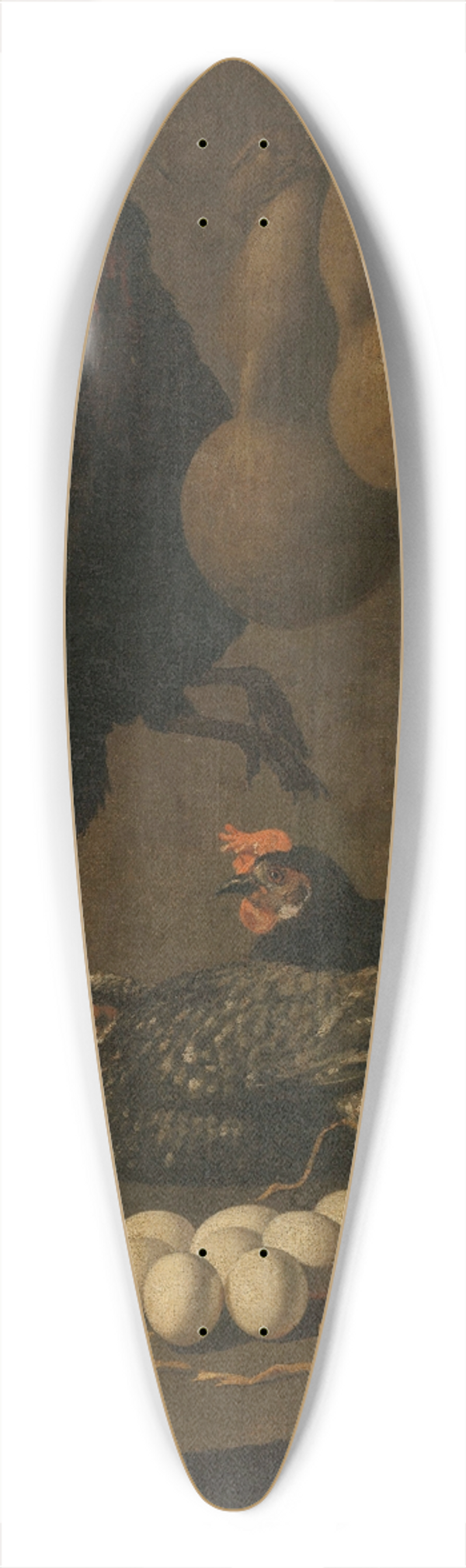 Giovanni Battista Recco - Still Life with Chickens and Eggs 39.3 inch art pintail longboard deck